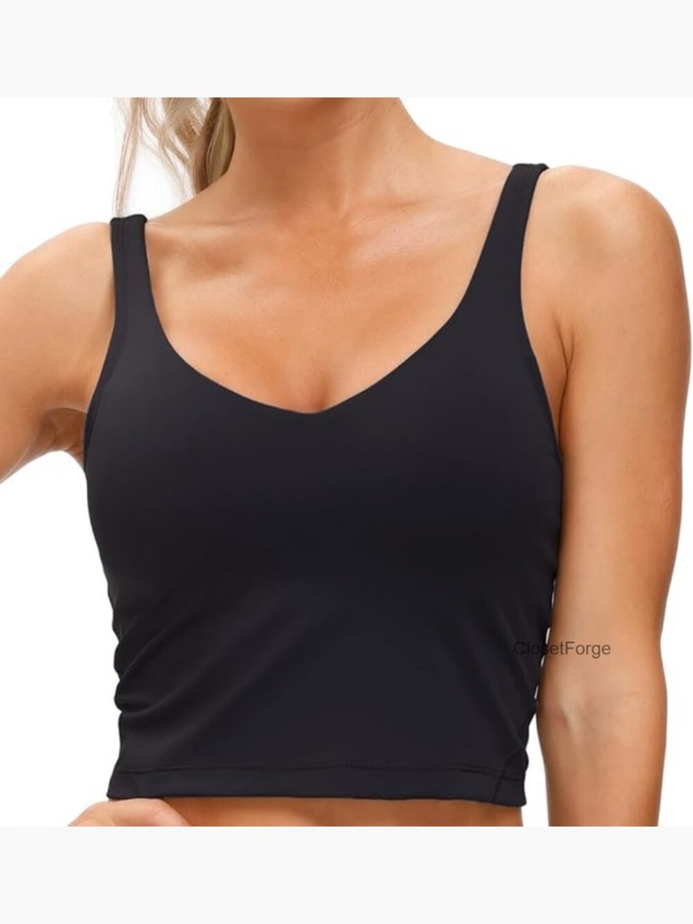 Longline Wirefree Sports Bra Medium Support Racerback Crop Tank